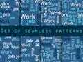 Words seamless pattern, word collage, words design. Seamless pattern with words. Association with the work search. Vector Royalty Free Stock Photo