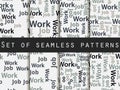 Words seamless pattern, word collage, words design. Seamless pattern with words. Association with the work search.