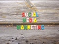 Words Social Media Marketing on wood