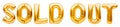 Words SOLD OUT made of golden inflatable balloons isolated on white background. Helium balloons gold foil forming words, sold out Royalty Free Stock Photo