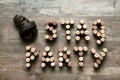 Words STAG PARTY made from corks Royalty Free Stock Photo