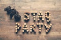 Words STAG PARTY made from corks Royalty Free Stock Photo