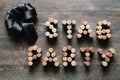 Words STAG PARTY made from corks Royalty Free Stock Photo