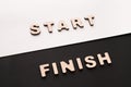 Words Start and Finish on contrast background Royalty Free Stock Photo