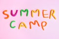 Words SUMMER CAMP made from modelling clay Royalty Free Stock Photo