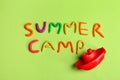 Words SUMMER CAMP made from modelling clay Royalty Free Stock Photo