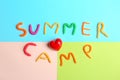 Words SUMMER CAMP made from modelling clay Royalty Free Stock Photo