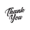 Words of thanks. Modern handwriting typography with simple black and white colour.