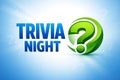 Trivia Night Announcement with Bold Text and Glowing Question Mark blue green Royalty Free Stock Photo