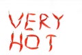The words Very Hot spelled out in red Thai peppers Royalty Free Stock Photo