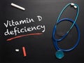 The words Vitamin D deficiency on a chalkboard Royalty Free Stock Photo