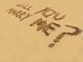 Words Will you marry me Royalty Free Stock Photo