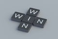 Words win win on buttons. Success business strategy. Win win situation concept. Successful deal