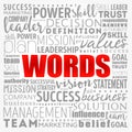 WORDS word cloud, business concept background