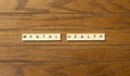 Words written on blocks on wood table Royalty Free Stock Photo