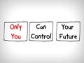 Words you, control and future concept with arrows Royalty Free Stock Photo