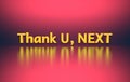 WordsThank You next written in yellow letters on pink Royalty Free Stock Photo