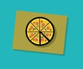 Pizza on the table.vector illustration. Royalty Free Stock Photo