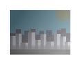 Pollution city with pm2.5 mist cover the city in flat design