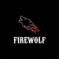 Angry Attack Wolf Head Fire Tribal Tattoo Logo Design Vector