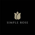 Elegant Simple Minimalist Rose Flower Cosmetic Beauty Spa Logo Design Vector Royalty Free Stock Photo