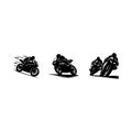 motorcycle racers silhouettes Royalty Free Stock Photo