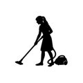 a woman vaccuum cleaning Royalty Free Stock Photo