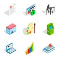 Work agreement icons set, isometric style Royalty Free Stock Photo