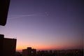 Work antimissile system Iron Dome against the sunset Royalty Free Stock Photo