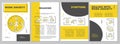 Work anxiety yellow brochure template