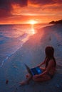 Work anywhere in paradise Royalty Free Stock Photo