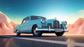 Iconic Retro Scene Closeup Vintage Car