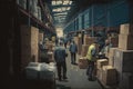 Work as a storekeeper in a warehouse. AI Generated Royalty Free Stock Photo