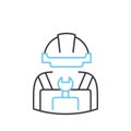 work automation line icon, outline symbol, vector illustration, concept sign