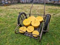 work of a beekeeper melting old dark wax combs full of diseases in a