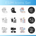 Work benefits icons set