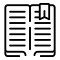 Work book icon outline vector. Print uncover