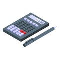 Work calculator icon isometric vector. People accountant Royalty Free Stock Photo