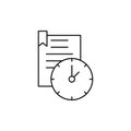 Work, clock, time, document icon. Simple line, outline vector of icons for ui and ux, website or mobile application Royalty Free Stock Photo