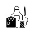 Work clothes repair black linear icon