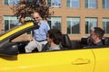 Work colleagues car pooling from the office Royalty Free Stock Photo