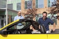 Work colleagues car pooling from the office Royalty Free Stock Photo