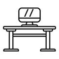 Work computer icon outline vector. Office sit Royalty Free Stock Photo