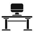 Work computer icon simple vector. Office sit Royalty Free Stock Photo