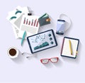 Work concept - business concept - flat design - top view