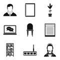 Work condition icons set, simple style
