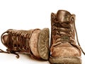 Work construction boots isolated against white background Royalty Free Stock Photo