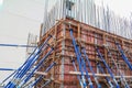 Work construction and scaffold in site workplace building Royalty Free Stock Photo