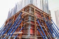 Work construction and scaffold in site workplace building Royalty Free Stock Photo