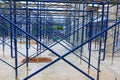 Work construction and scaffold in site workplace building Royalty Free Stock Photo